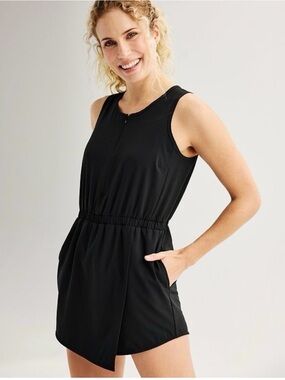 Tek Gear Sleeveless Black Romper Dress with Elastic Waist